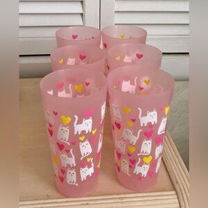 Plastic cups with cats